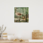 Het roze Poster van de Flamingo (Keuken)