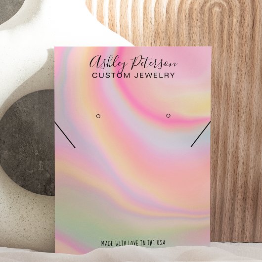 het roze regenboogmarmer ketting oorscherm visitekaartje