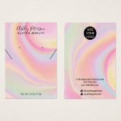 het roze regenboogmarmer ketting oorscherm visitekaartje (Voorkant /achterkant)