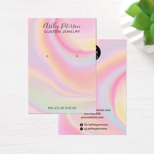 het roze regenboogsieraardenscherm met eenhoorn visitekaartje (Bureau)