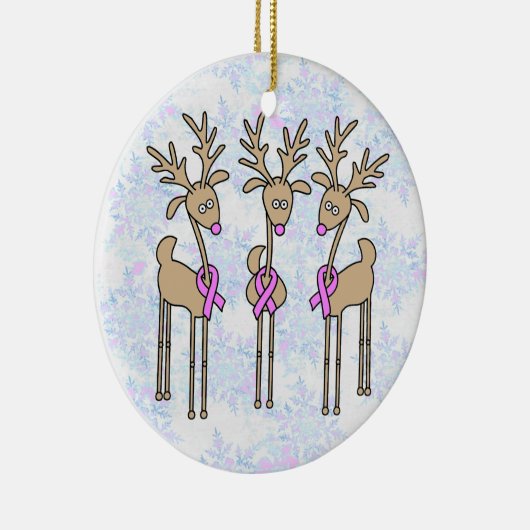 Het roze Rendier van het Lint - Kanker van de Keramisch Ornament (Rechts)