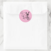Het roze ronde sticker (Tas)