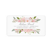 Het Roze Roses van Lavish Gepersonaliseerd Adres Etiket (Voorkant)