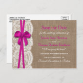 Het Roze Roze Collectie sparen de Datum Aankondigingskaart (Voorkant / Achterkant)