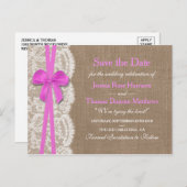 Het Roze Roze Collectie sparen de Datum Aankondigingskaart (Voorkant / Achterkant)