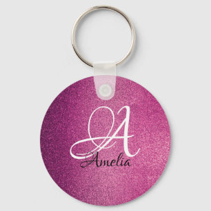 Het roze schittert de Gepersonaliseerde Sleutelhanger