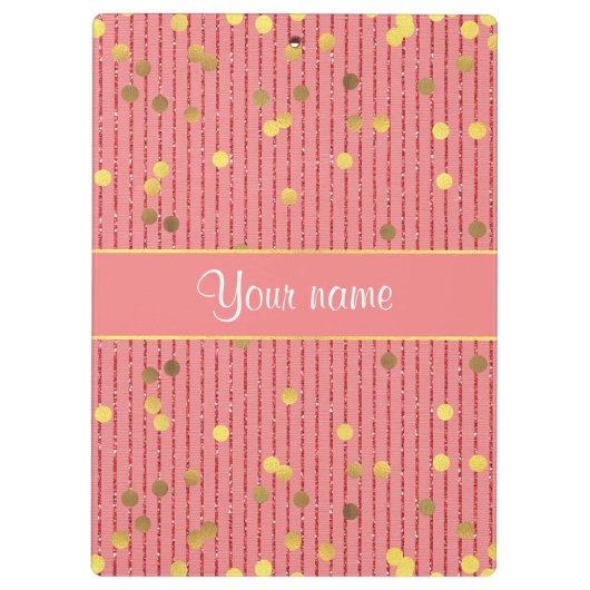 Het roze schittert de Gouden Confettien van Klembord (Achterkant)