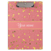 Het roze schittert de Gouden Confettien van Klembord (Voorkant)