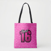Het roze schittert Patroon en schittert Aantallen Tote Bag (Voorkant)