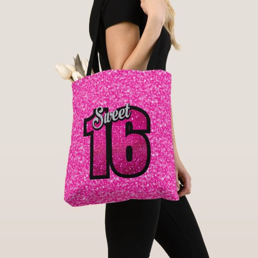 Het roze schittert Patroon en schittert Aantallen Tote Bag (Dichtbij)