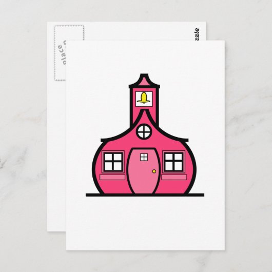 Het roze Schoolhouse Briefkaart (Voorkant / Achterkant)