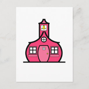 Het roze Schoolhouse Briefkaart