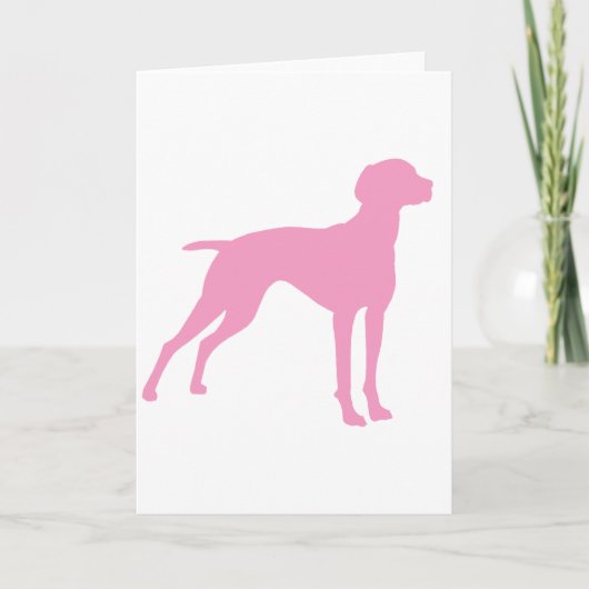 (Het roze) Silhouet van de Hond van Vizsla Kaart (Voorkant)