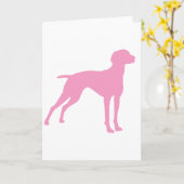 (Het roze) Silhouet van de Hond van Vizsla Kaart (Gele Bloem)