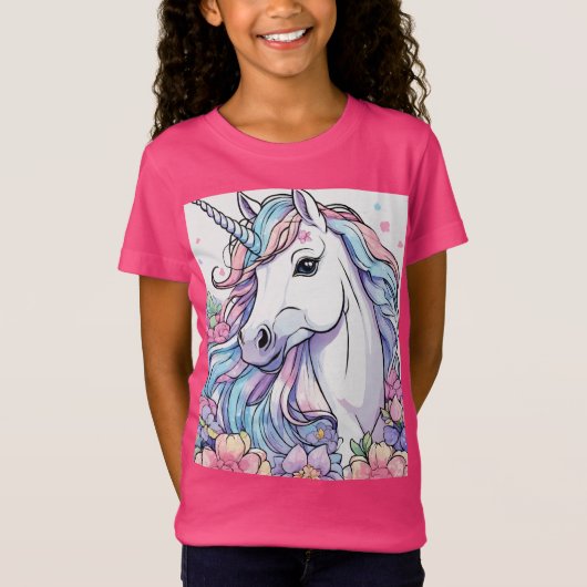Het roze T-shirt van de eenhoorn (Voorkant)