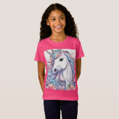 Het roze T-shirt van de eenhoorn (Voorkant volledig)