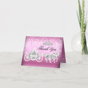 Het roze Thema van de Prinses van de Fonkeling Bedankkaart