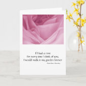 Het Roze van de Kaart van de groet nam met Citaat (Gele Bloem)