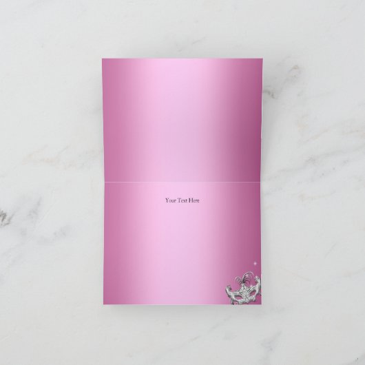 Het Roze van de Maskerade van de kroonluchter Bedankkaart (Binnen)