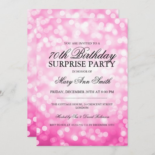 Het Roze van de Partij van de Verjaardag van de Kaart (Voorkant / Achterkant)