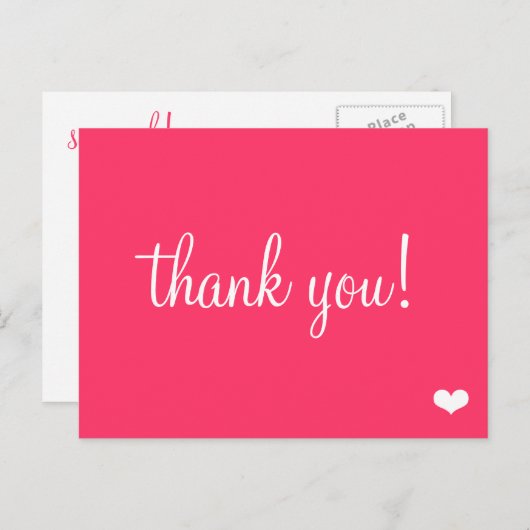 Het Roze van de pret dankt u Briefkaart (Voorkant / Achterkant)