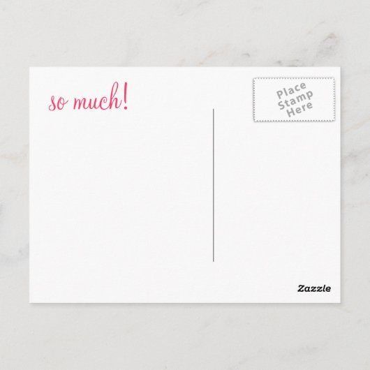 Het Roze van de pret dankt u Briefkaart (Achterkant)