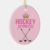 Het Roze van de Prinses van het hockey Keramisch Ornament (Rechts)