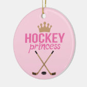 Het Roze van de Prinses van het hockey Keramisch Ornament (Links)