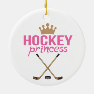 Het Roze van de Prinses van het hockey Keramisch Ornament