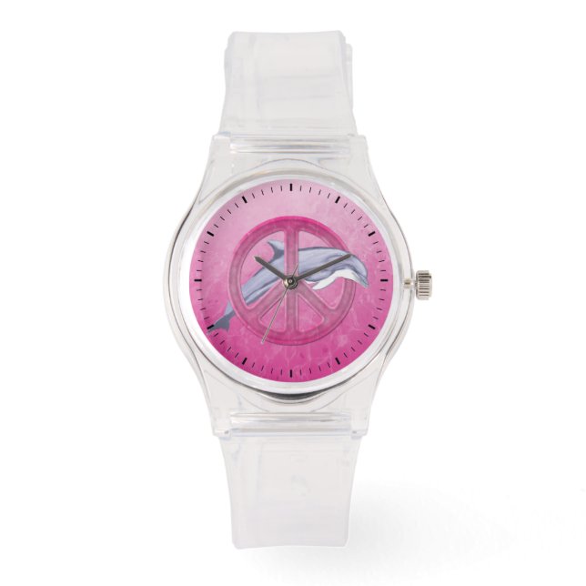 Het Roze van de Vrede van de dolfijn Horloge (Voorkant)