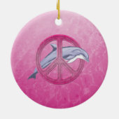 Het Roze van de Vrede van de dolfijn Keramisch Ornament (Achterkant)
