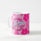 Het Roze van de Vrede van de dolfijn Koffiemok (Voorkant links)