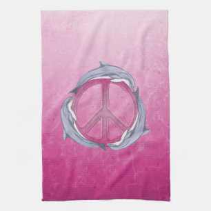 Het Roze van de Vrede van de dolfijn Theedoek