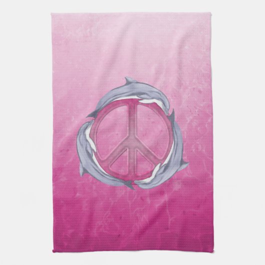 Het Roze van de Vrede van de dolfijn Theedoek (Verticaal)