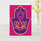 Het Roze van Hamsa Lotus van de henna Kaart (Gele Bloem)