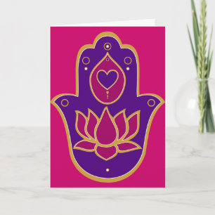 Het Roze van Hamsa Lotus van de henna Kaart