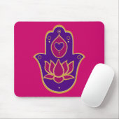 Het Roze van Hamsa Lotus van de henna Muismat (Met muis)