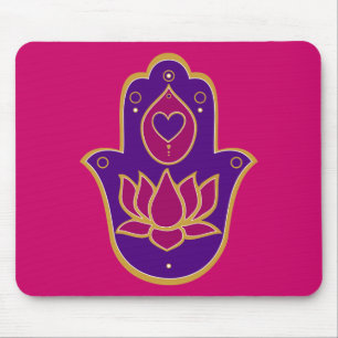 Het Roze van Hamsa Lotus van de henna Muismat