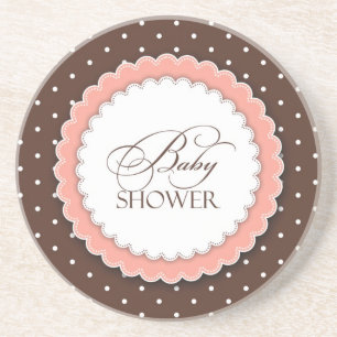 Het Roze van het baby shower/Bruin Zandsteen Onderzetter