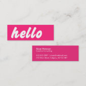 Het Roze van het hallo Mini Visitekaartje (Voorkant / Achterkant)