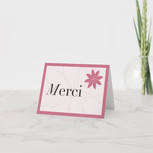 Het Roze van Merci Bedankkaart (Voorkant)