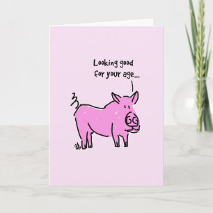 Het Roze varken die van het wenskaart - goed voor Kaart