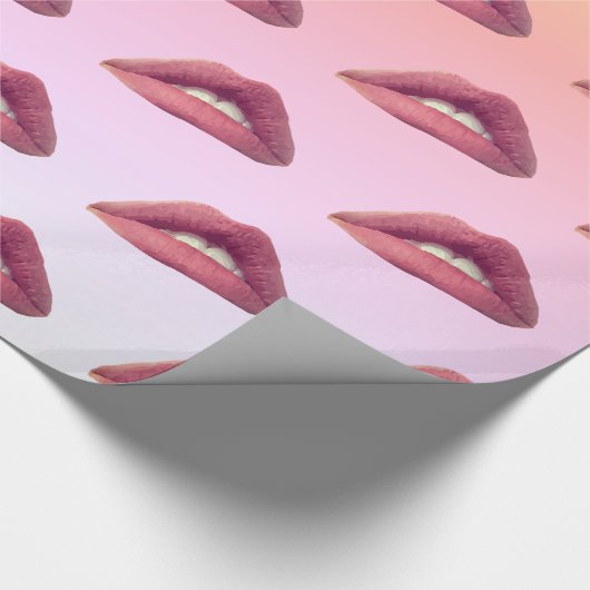 Het roze Verpakkende Document van Lippen Cadeaupapier (Hoek)