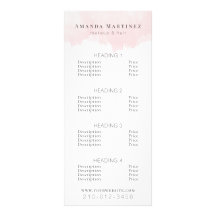 Het roze Waterverf Salon Price List Service Menu