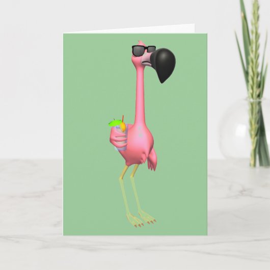 Het roze Wenskaart van de Flamingo Kaart (Voorkant)