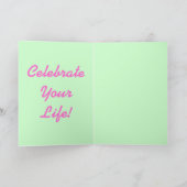 Het roze wenskaart van de Vakantie van het Lint Feestdagen Kaart (Binnen)