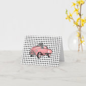 Het roze Wenskaart van het Pedaal van de Auto (b. Kaart (Gele Bloem)