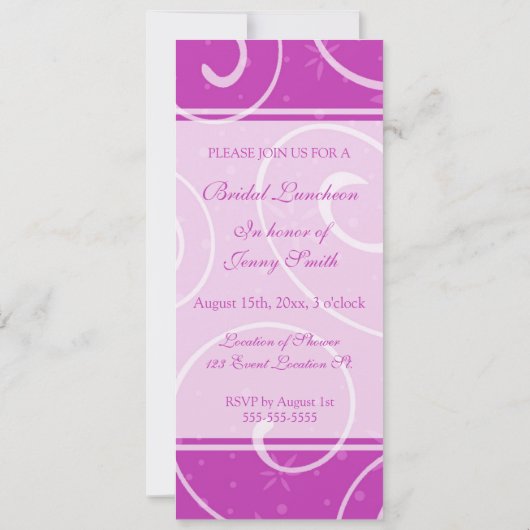 Het roze wervelt de Bruids Kaarten van de (Achterkant)