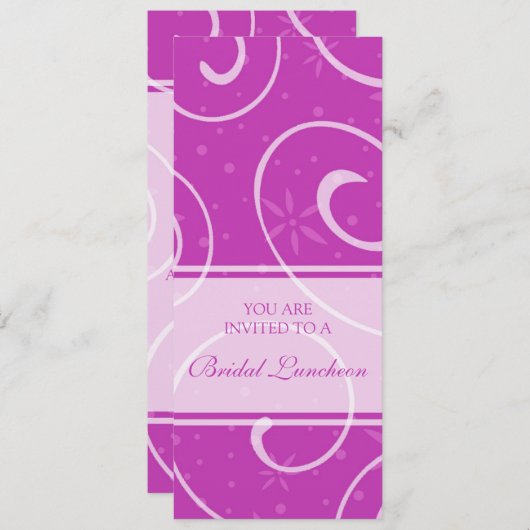 Het roze wervelt de Bruids Kaarten van de (Voorkant / Achterkant)