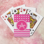 Het roze Witte Gepersonaliseerde Monogram van de Pokerkaarten